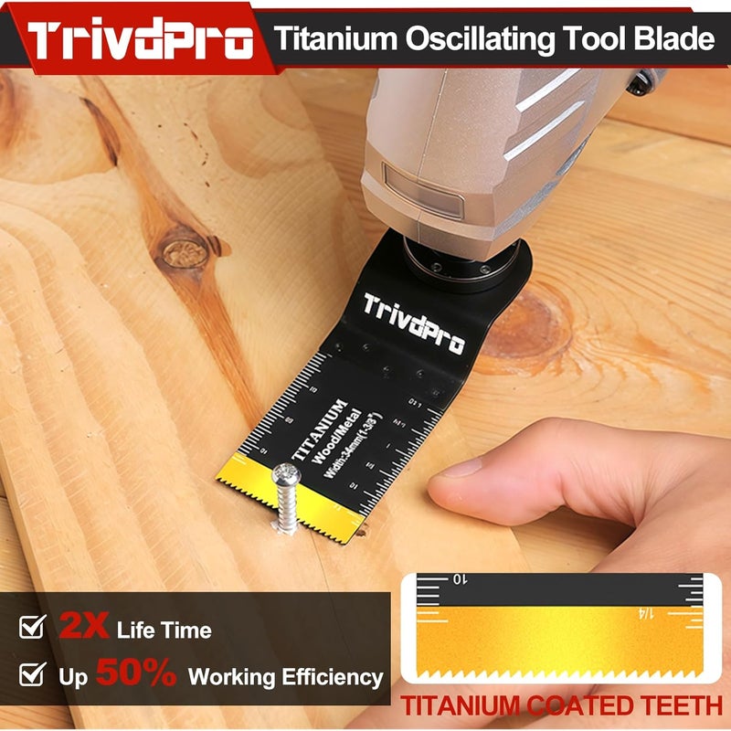 TrivdPro Oscillating Tool Blade Multitool Blades - 105pcs Multi Tool Blades Kits Oscillating Saw Blades for Metal Wood Plastic, Fits Dewalt Milwaukee Ryobi Fein Bosch - Image 3
